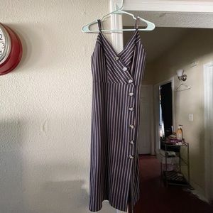 Blue and brown/gold strips with buttons
